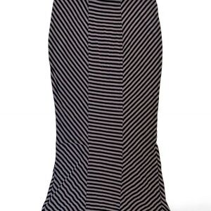 Vintage Mossimo Black & Taupe Striped Maxi Skirt